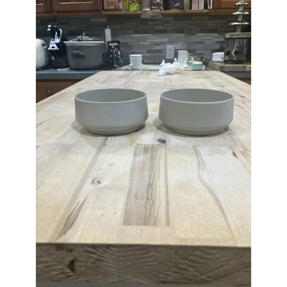 Boots and Barkley Bamboo Beige Melamine Pet Bowls Non-Skid Food/Water Bowls